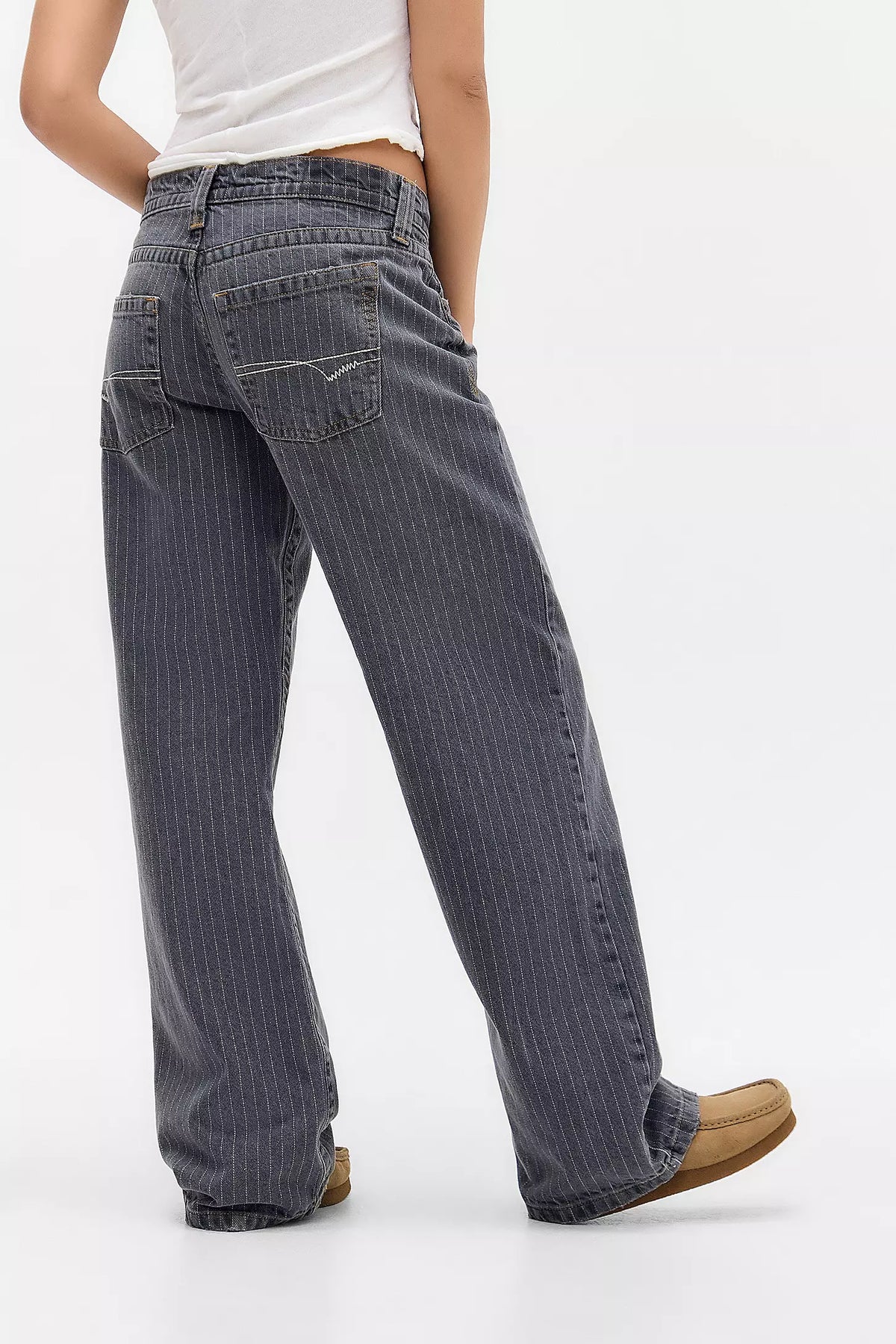 Elowen Pinstripe Jeans - Grey - UK 8 (S)