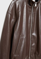 Maeva Leather Effect Jacket - Black - S