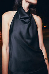 Noor Satin Neck Top - Bronze - XL