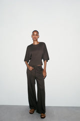 Estelle Crop T-Shirt - Brown - XS