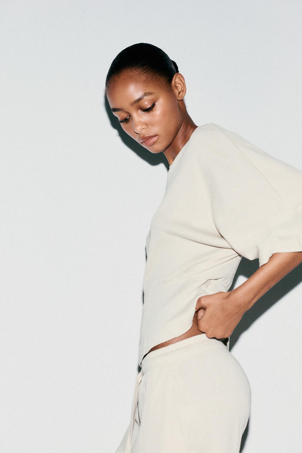 Estelle Crop T-Shirt - Ecru - S