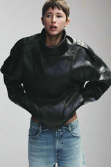 Nora Leather Jacket - Black - XS