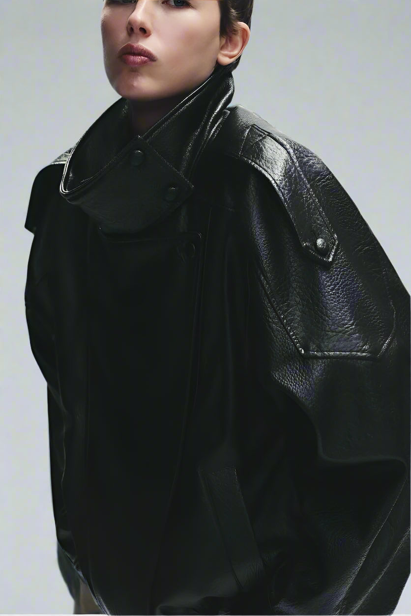Nora Leather Jacket - Black - S