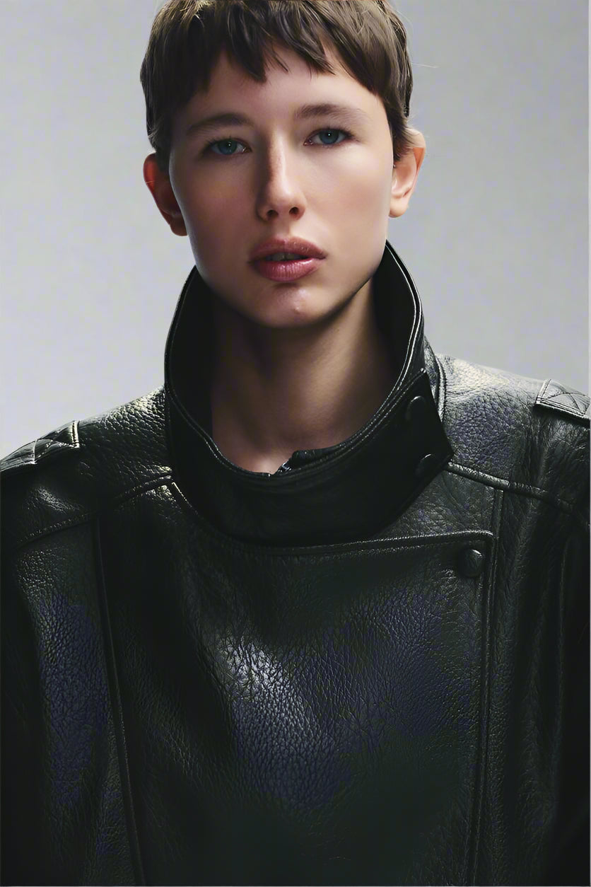 Nora Leather Jacket - Black - M