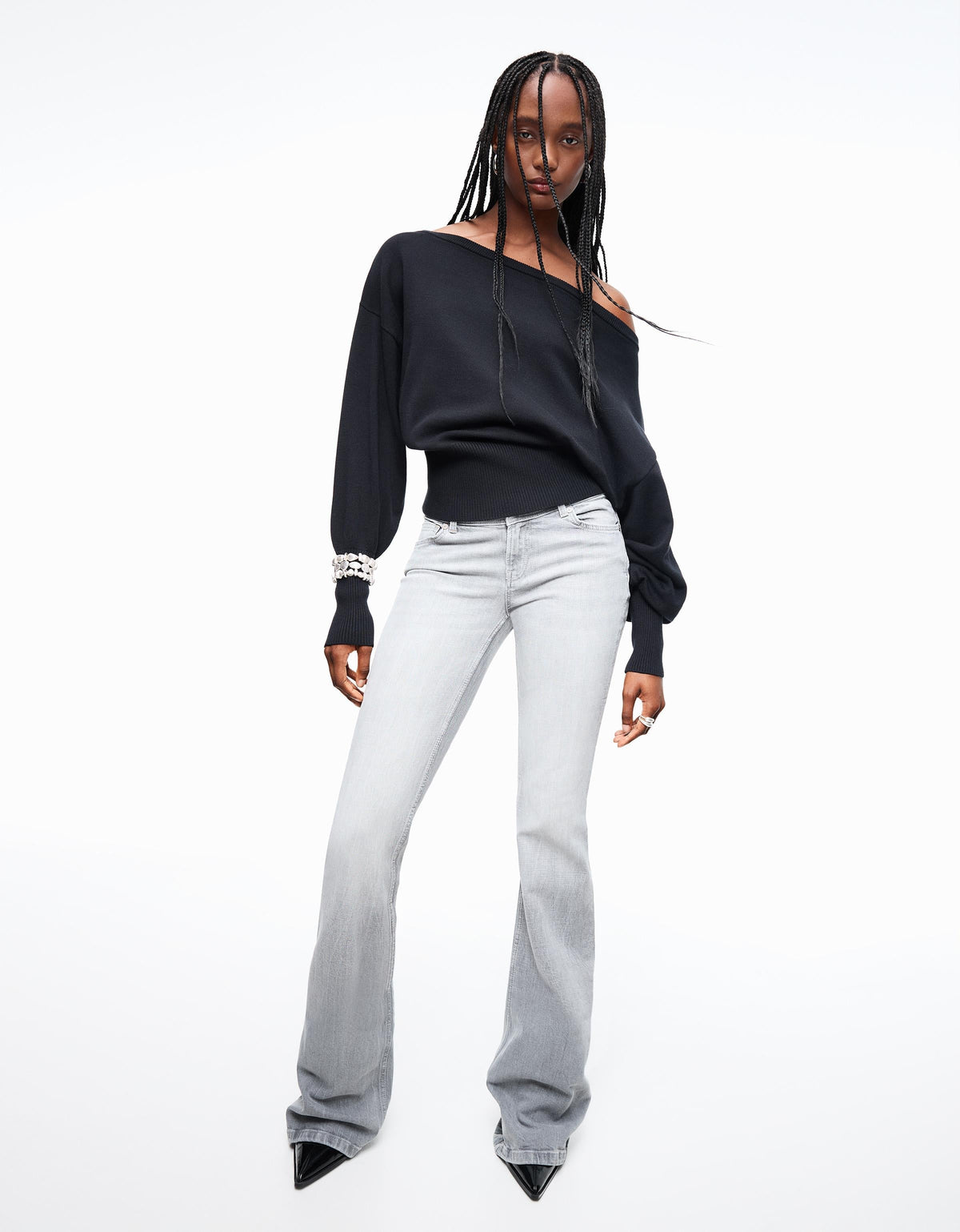 Grey Bootcut Jeans - UK 6 (XS)