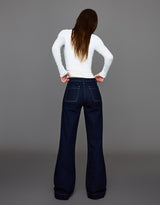 Kaia Wide Pocket Jeans - Navy Blue - UK 8 (S)
