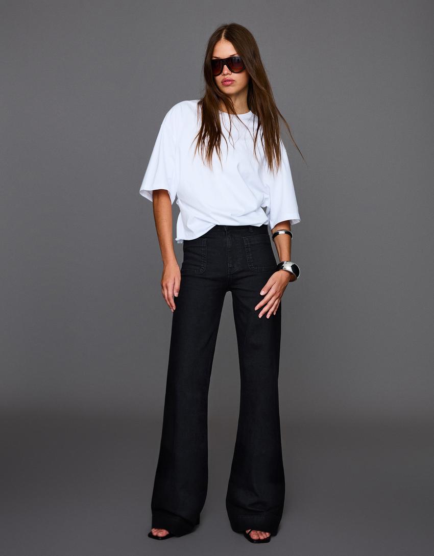 Kaia Wide Pocket Jeans - Black - UK 14 (XL)