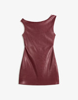 Sofia Leather Mini Dress - Bordeaux - XL
