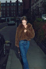 Tess Faux Fur Coat - Brown - XL