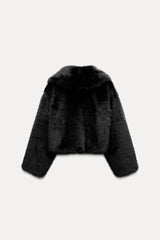 Tess Faux Fur Coat - Cream - M