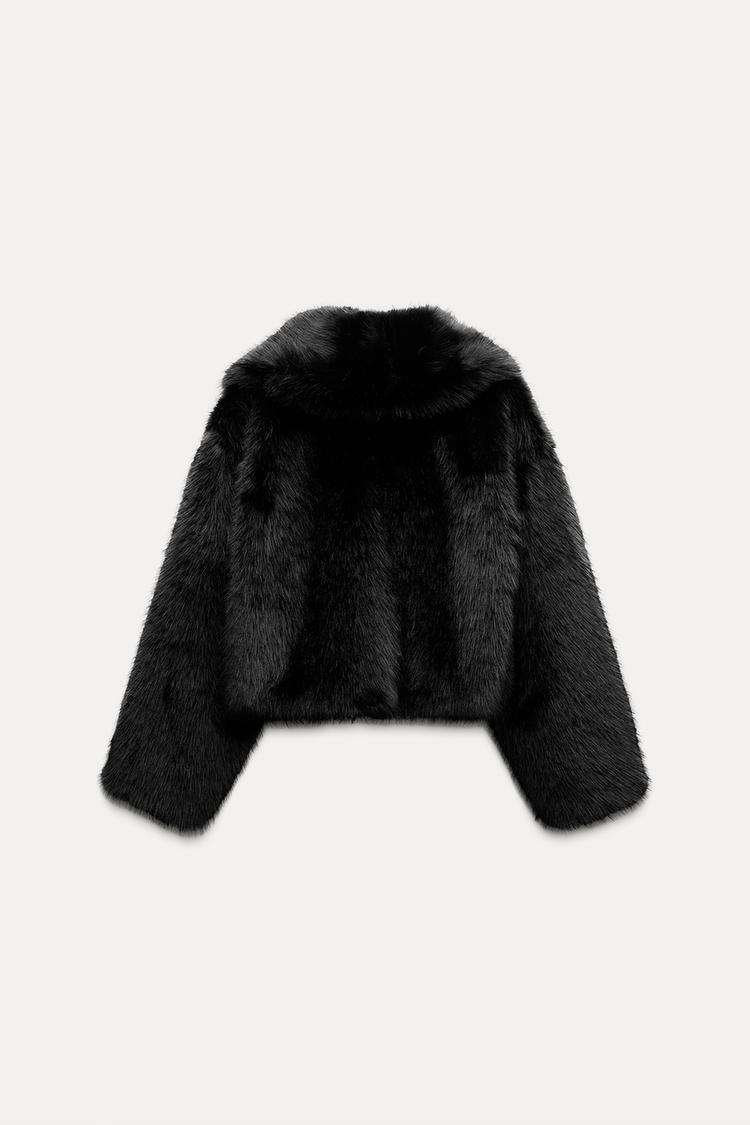 Tess Faux Fur Coat - Cream - M