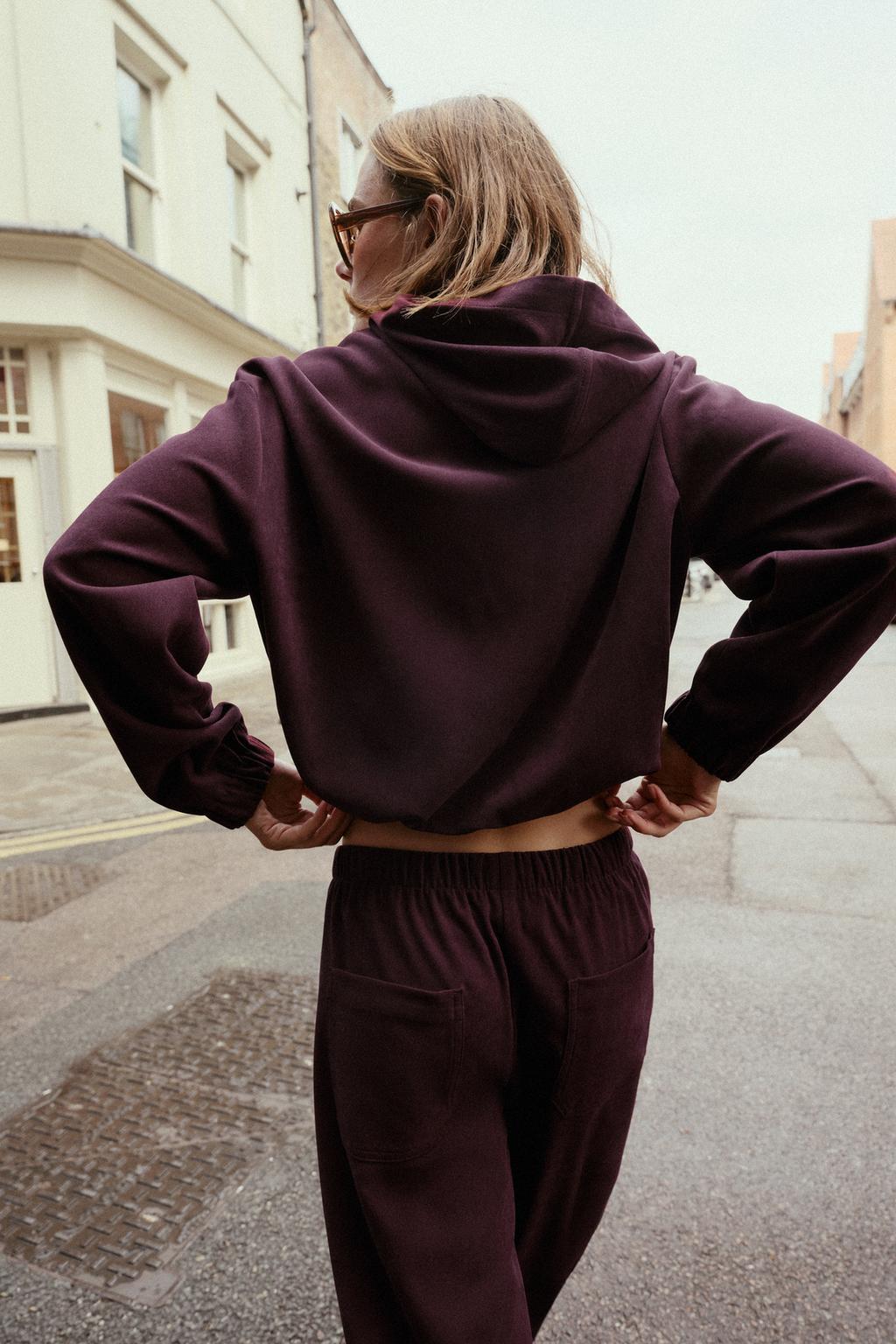 Aria Zipped Tracksuit Set - Burgundy - M