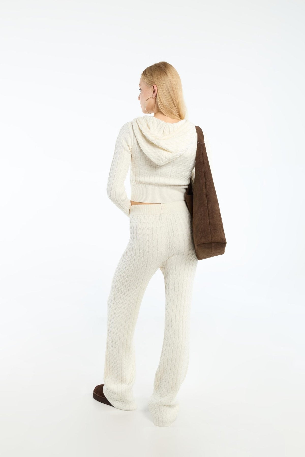 Nora Cable Knitted Set - White - XL