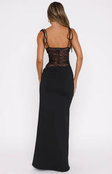 Sienna Lace Maxi Dress - Black - M
