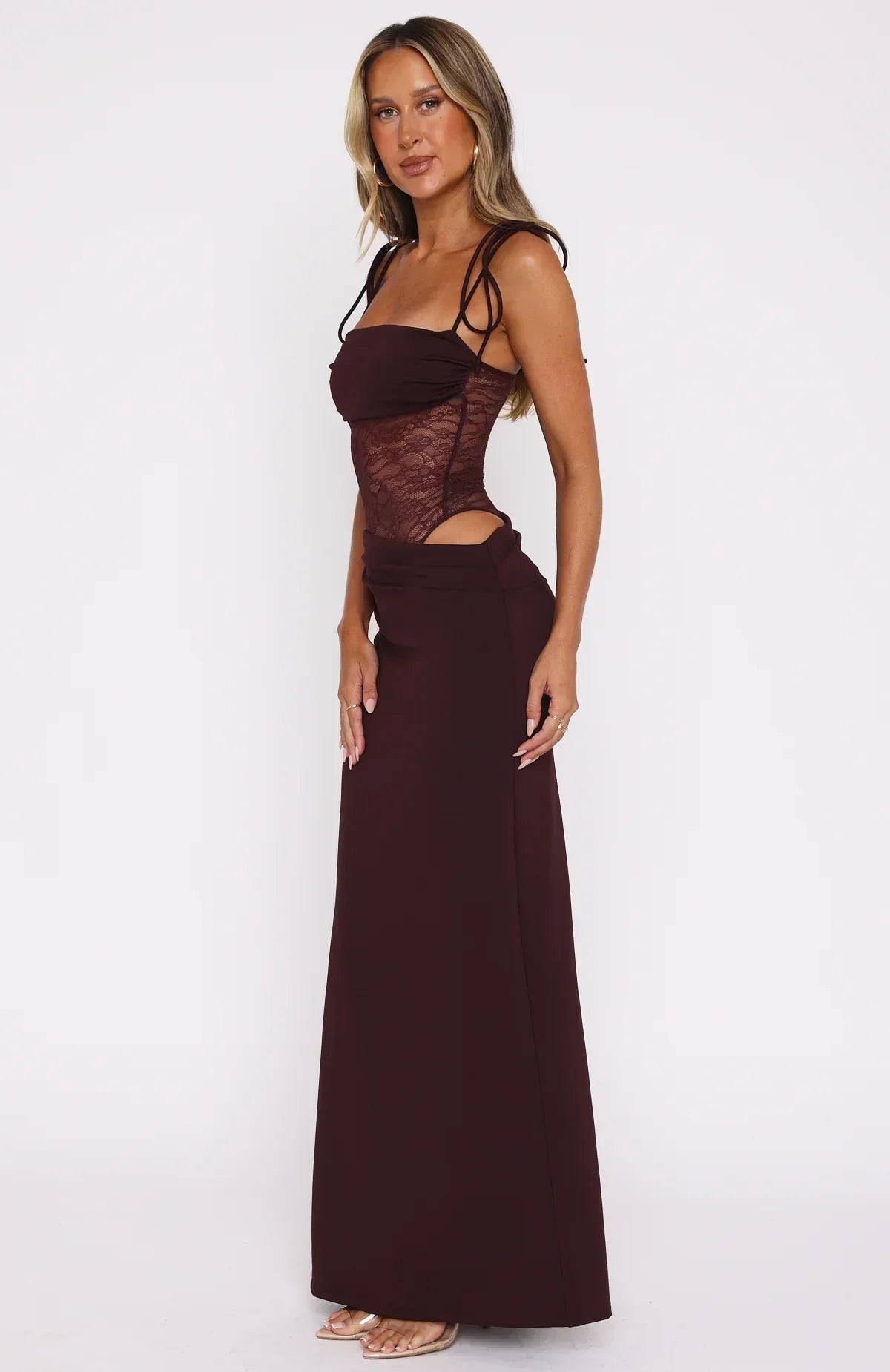 Sienna Lace Maxi Dress - Black - XL