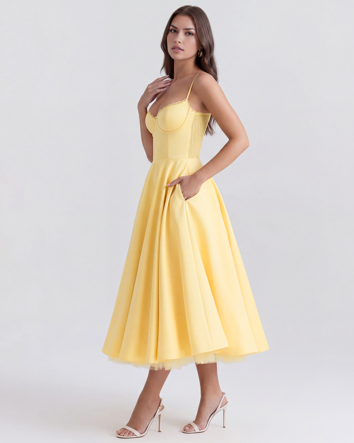 Selene | Midi Dress - Butter Yellow - S