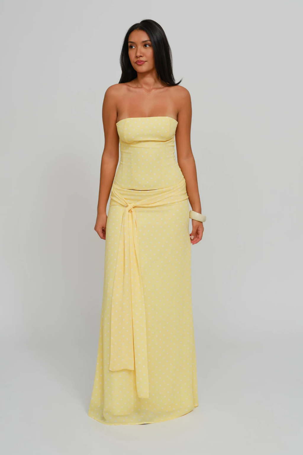 The Riviera Corset Wrap Set - Lemon Dot - XS
