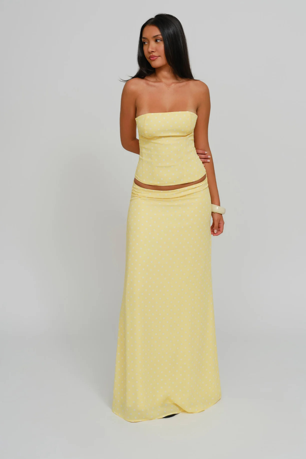 The Riviera Corset Wrap Set - Lemon Dot - M