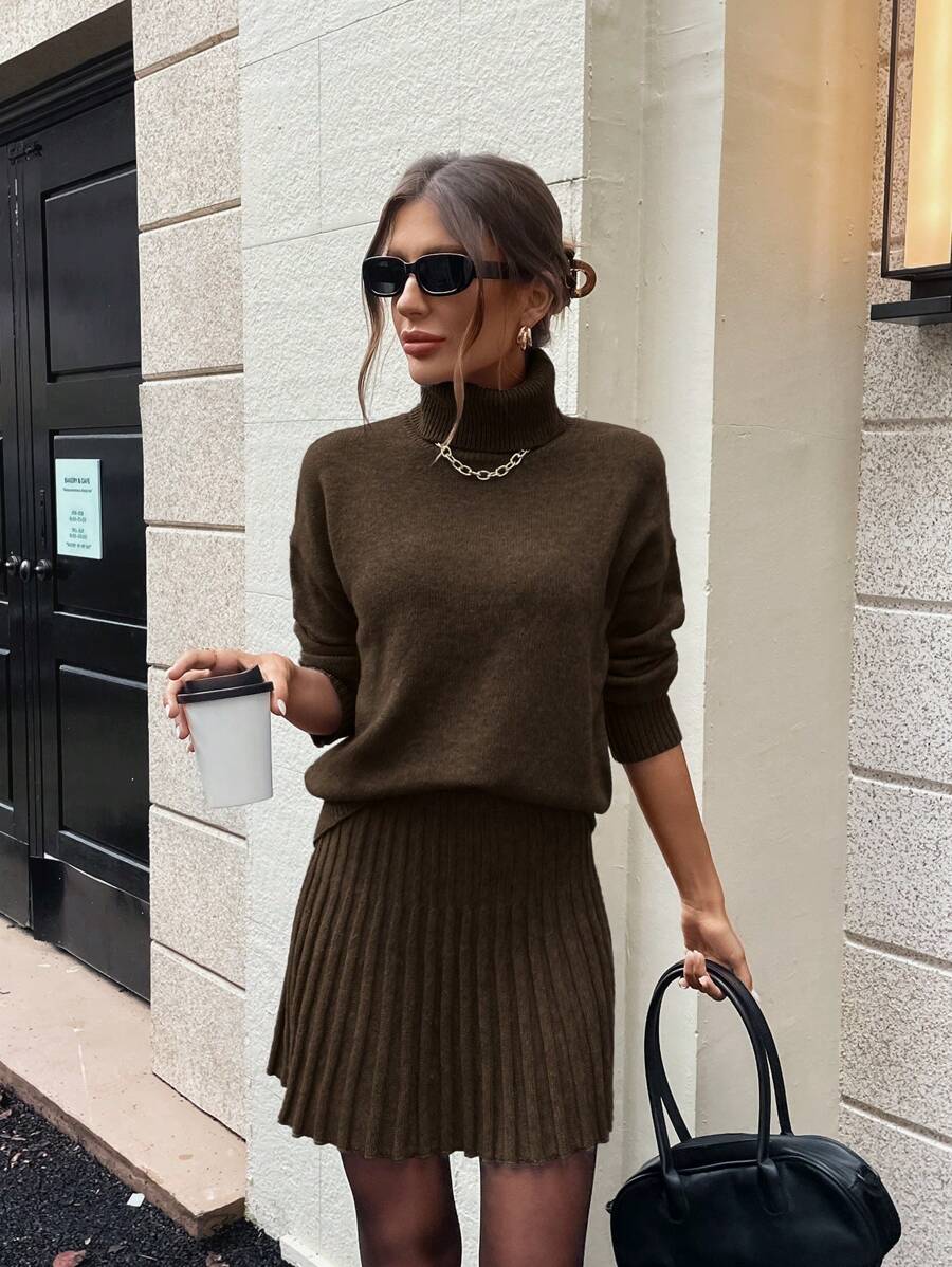 Emily Knit Set - Brown - S