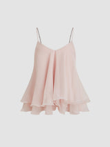 Arabella Ruffle mesh top - Pink - L