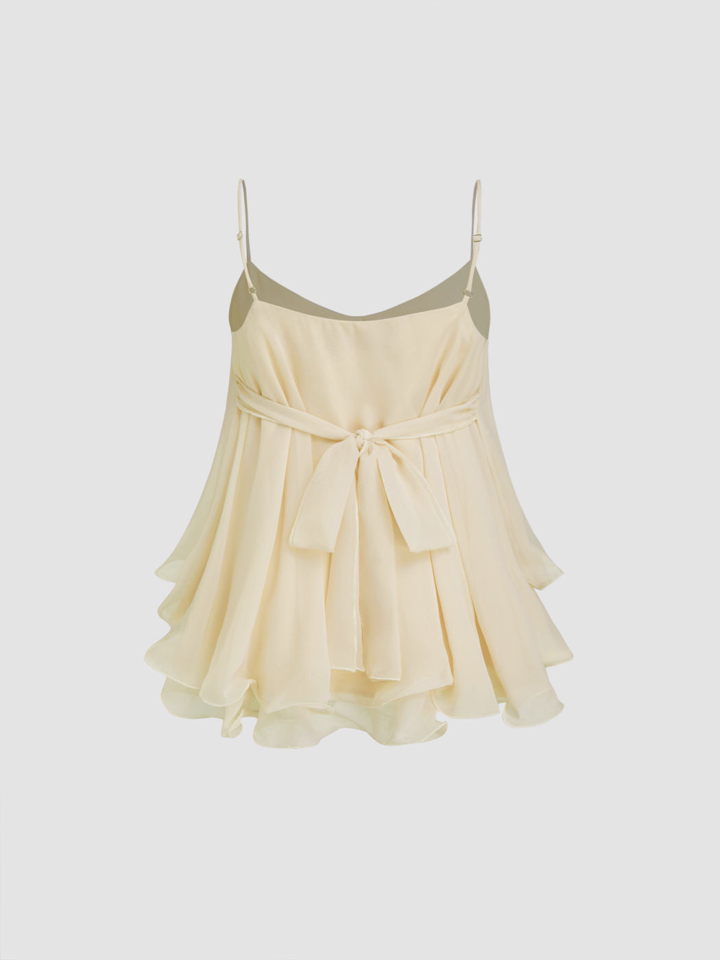 Arabella Ruffle mesh top - Beige - XS