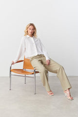 Amaya Linen Blend Trousers - Beige - UK 10 (M)