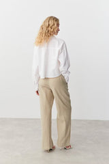Amaya Linen Blend Trousers - White - UK 14 (XL)