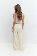 Amaya Linen Blend Trousers - Lemon - UK 8 (S)