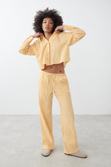 Amaya Linen Blend Trousers - Lemon - UK 10 (M)