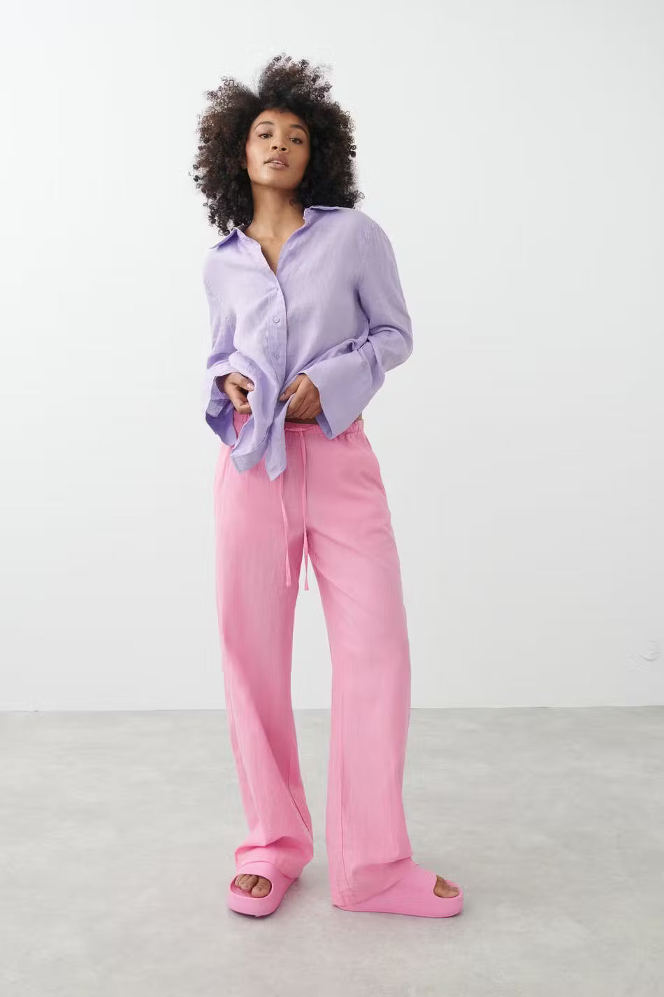 Amaya Linen Blend Shirt - White - M