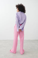Amaya Linen Blend Trousers - Yellow - UK 10 (M)
