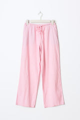 Amaya Linen Blend Trousers - Pink - UK 12 (L)