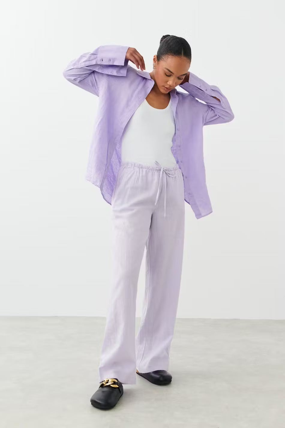 Amaya Linen Blend Trousers - Pink - UK 14 (XL)