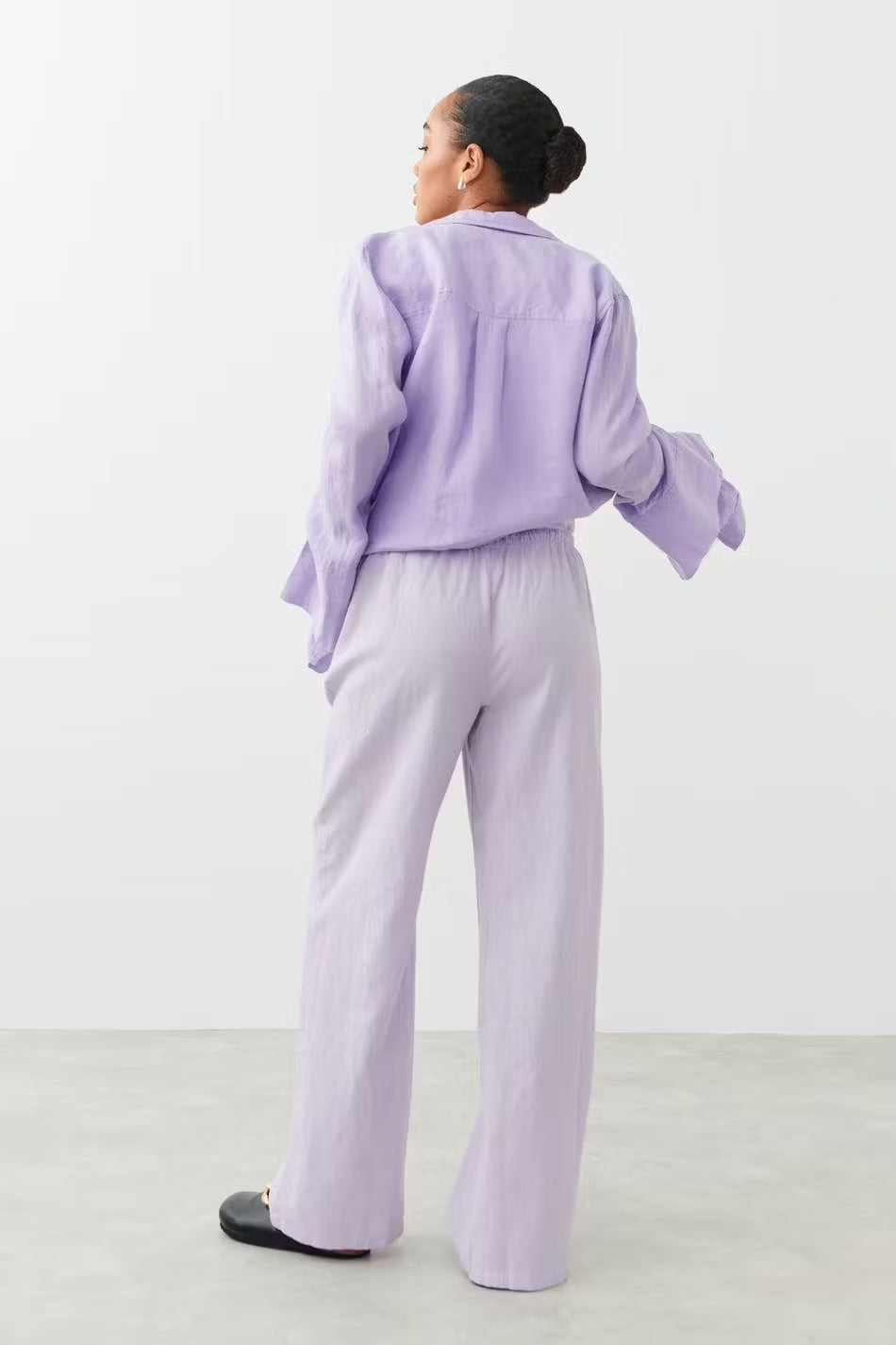 Amaya Linen Blend Trousers - Baby Pink - UK 6 (XS)
