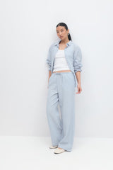Amaya Linen Blend Trousers - Baby Pink - UK 12 (L)