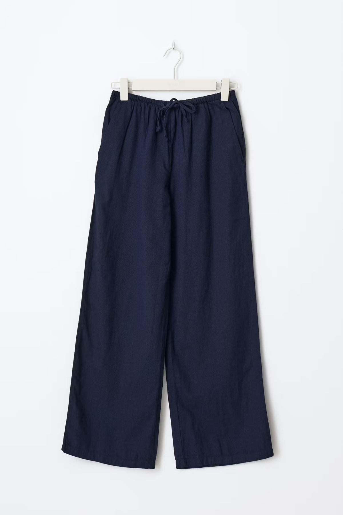 Amaya Linen Blend Trousers - Navy - UK 12 (L)