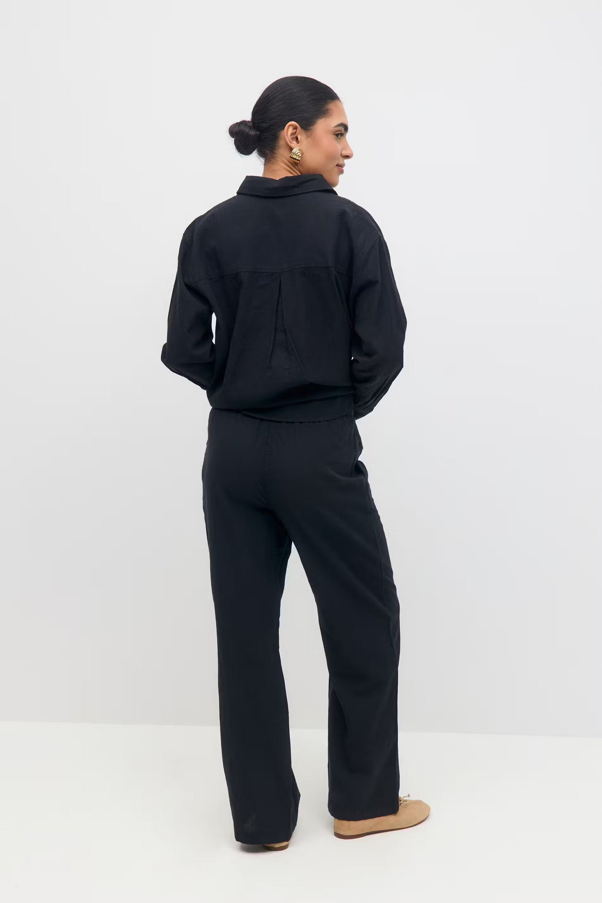 Amaya Linen Blend Trousers - Purple - UK 12 (L)