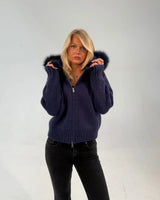Verena Zipped Fur Jacket - M (165-169cm) - Dark Brown