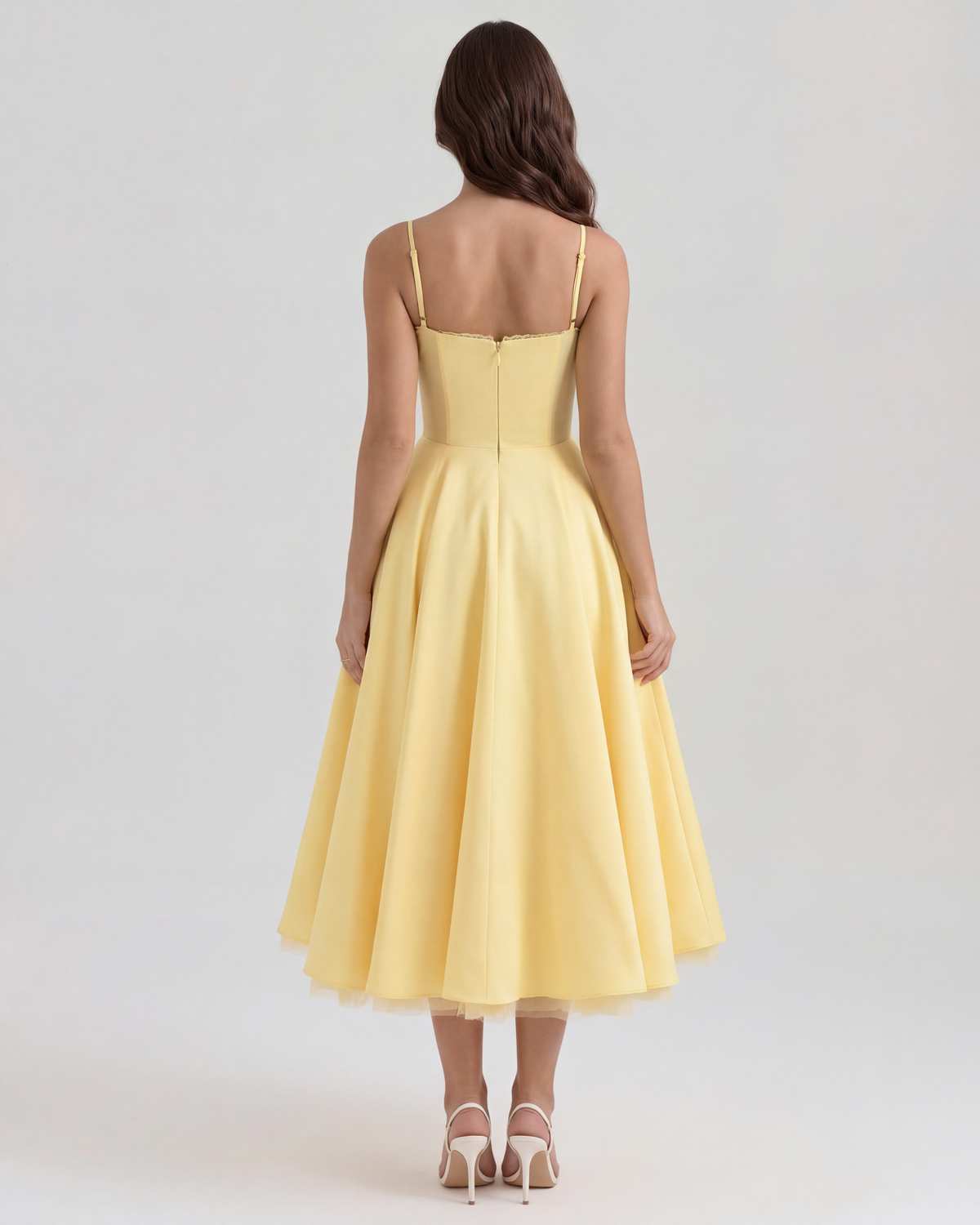 Selene | Midi Dress - White - L