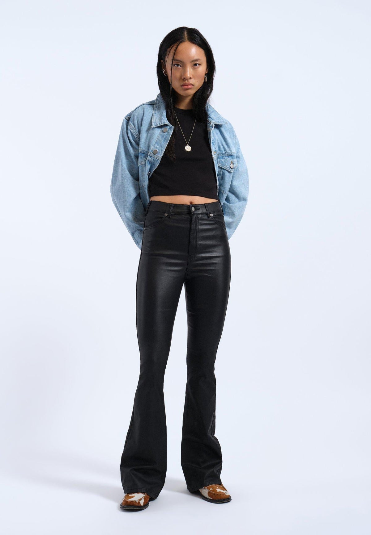 Melina Flare Leather Pants - UK 8 (S)