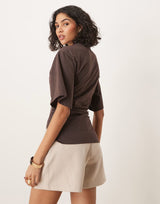 Fiora Cinched T-Shirt - XS - Navy