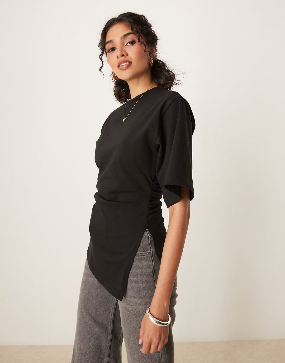 Fiora Cinched T-Shirt - S - Brown