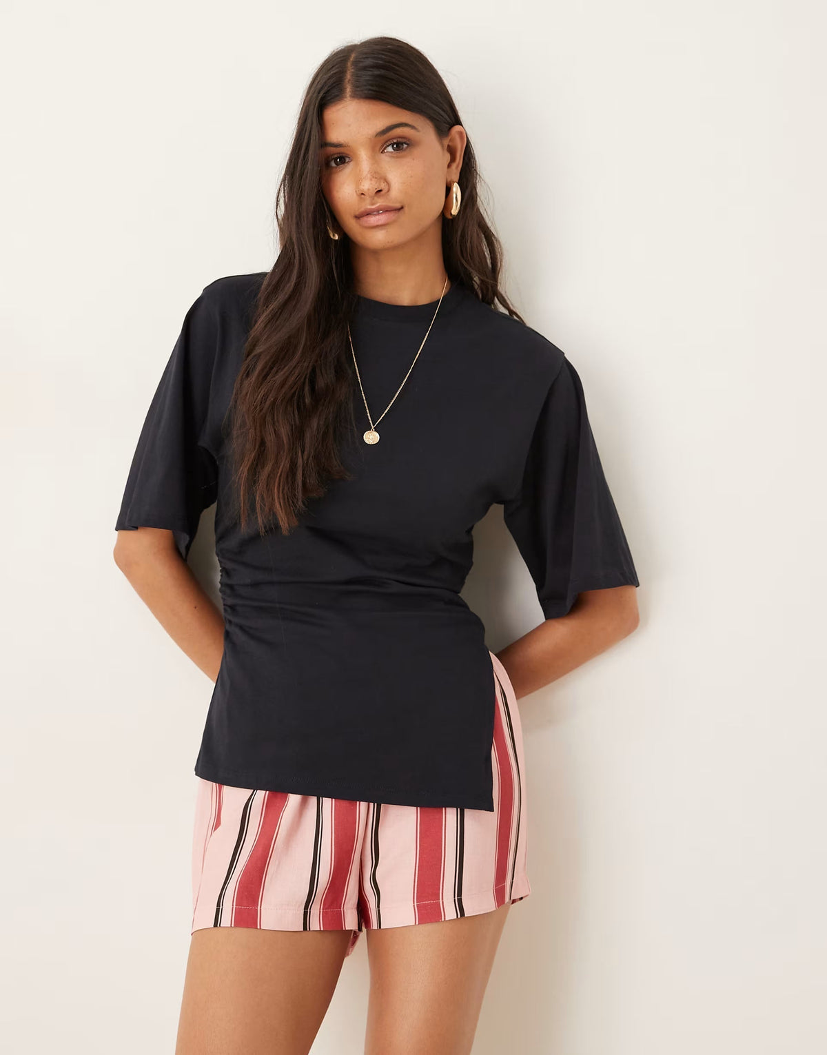Fiora Cinched T-Shirt - L - Brown