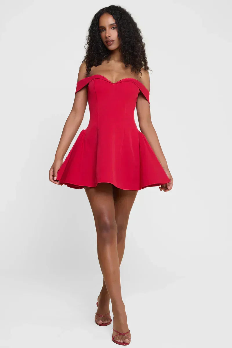 Sylvie Mini Dress - Red - XS