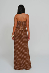 The Riviera Corset Wrap Set - Cocoa Dot - XL