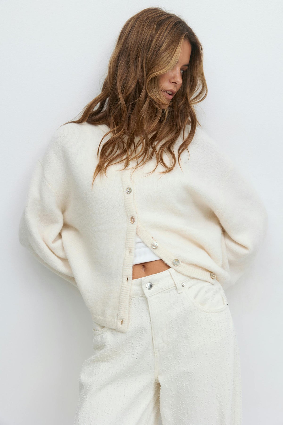 Romy Knitted Cardigan - XS - White