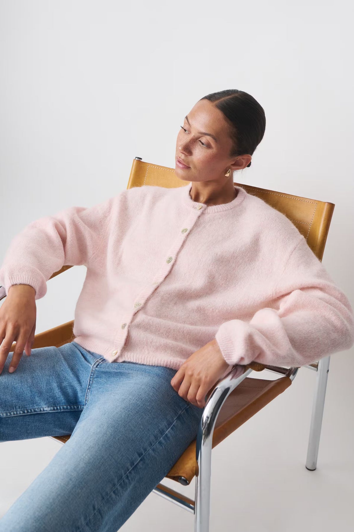 Romy Knitted Cardigan - S - Pink