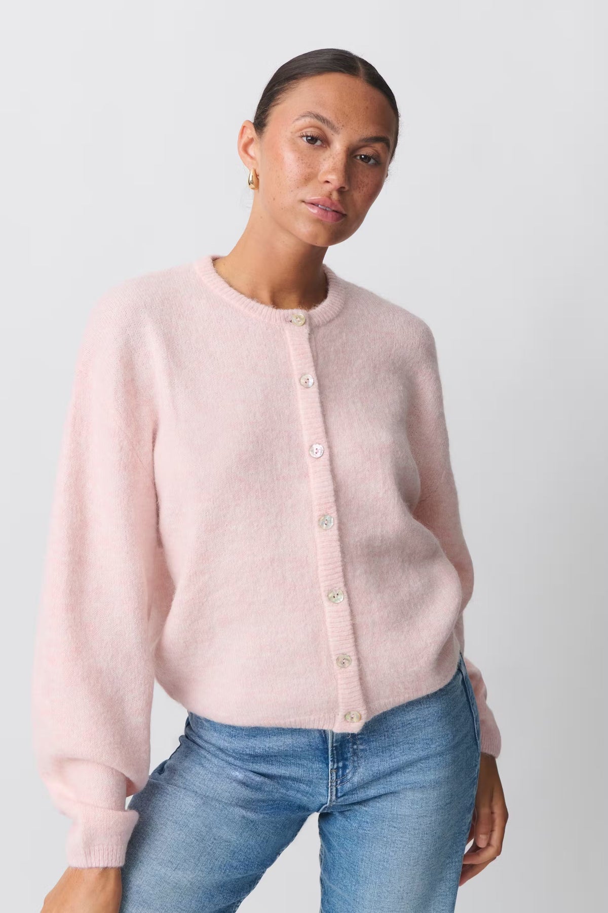 Romy Knitted Cardigan - S - Beige