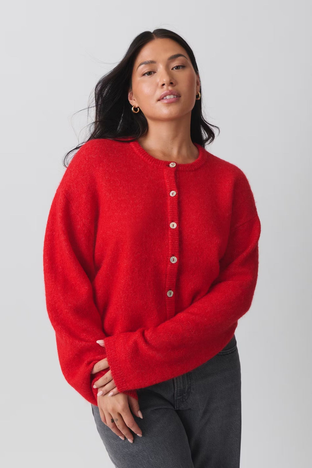 Romy Knitted Cardigan - S - Light Blue