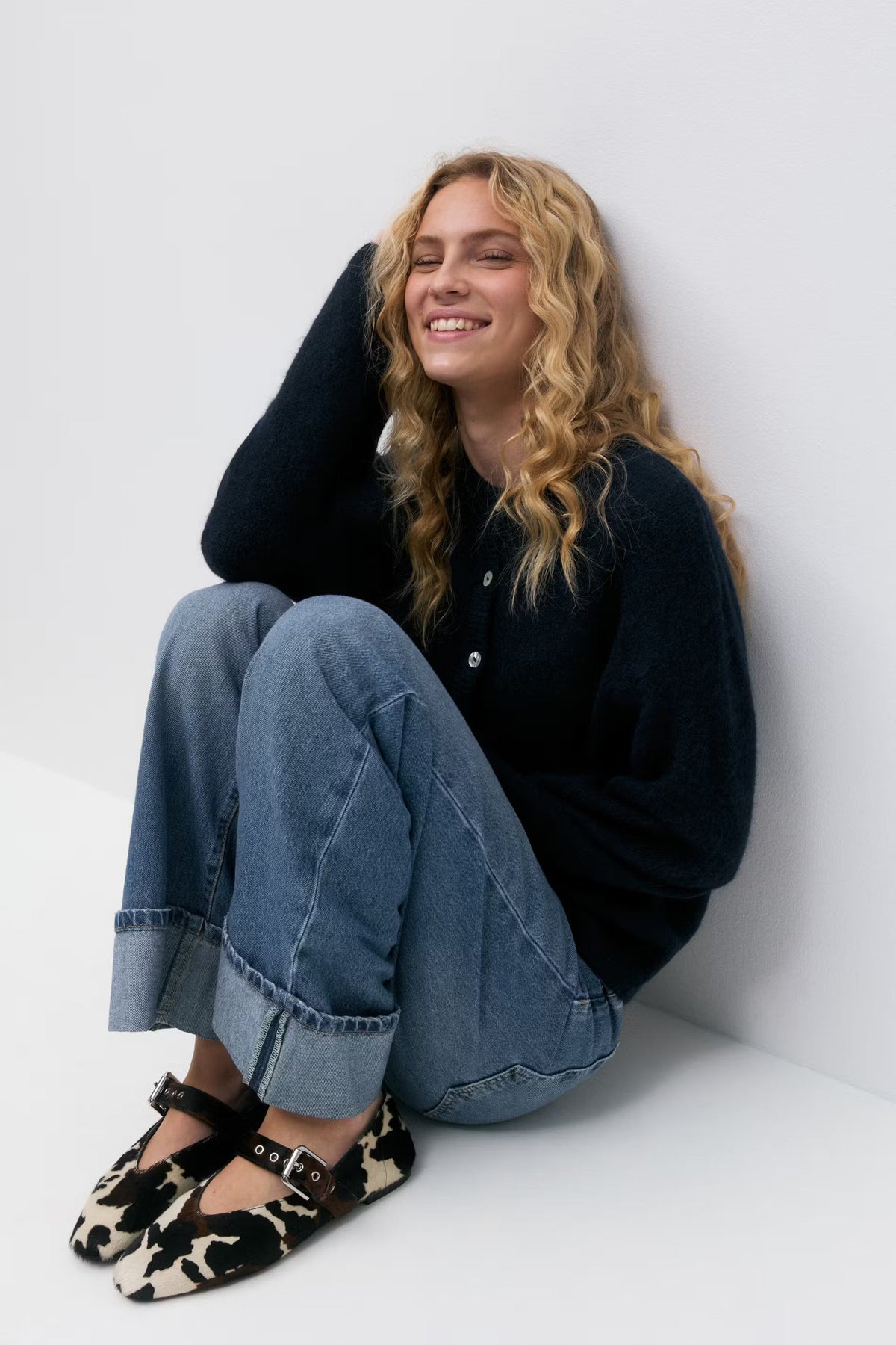 Romy Knitted Cardigan - M - Sky Blue
